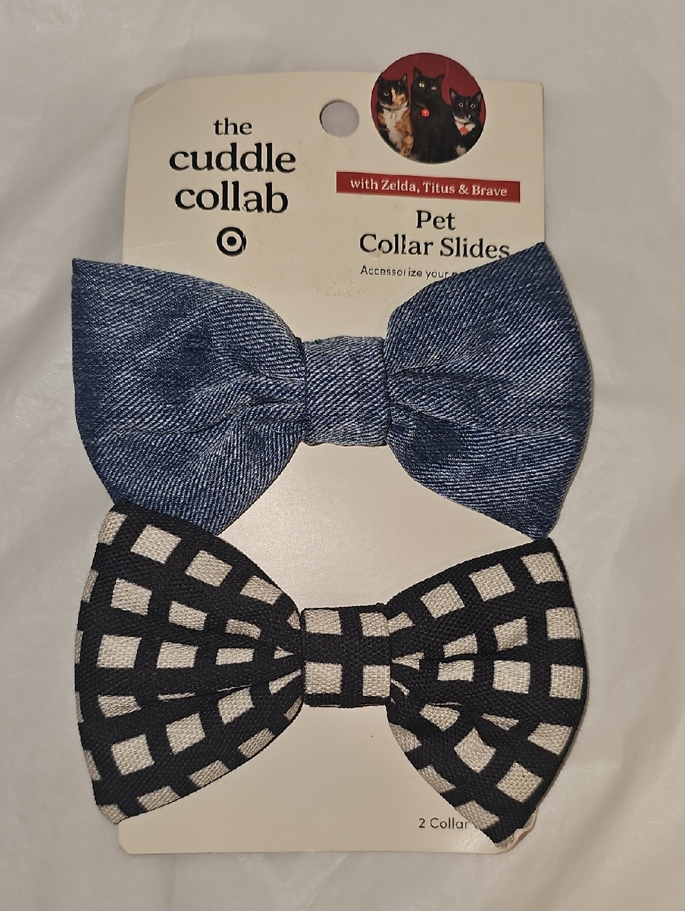 the cuddle collab Pet Collar Slides Patterned Bows New